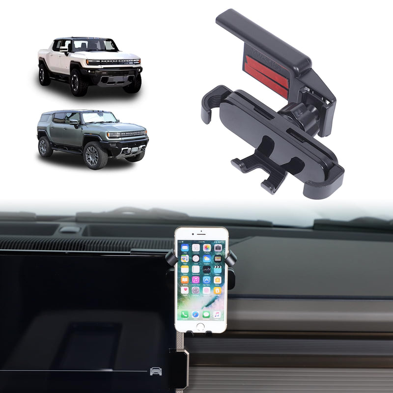Car Phone Holder Mount for Hummer EV SUV Pickup Truck Accessories 2022-2024 2025+ Right Side of Navigation Screen Rotatable Fixed Mobile Phone Holder for Car Fit for iPhone Universally Smartphones (B)
