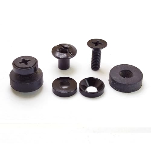 Colorful Chicago Screws Holster Fastener, Black, 12 Sets