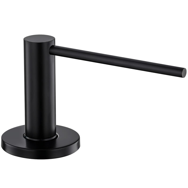 GAPPO Soap Dispenser for Kitchen Sink, Built in Sink Soap Dispenser, Matte Black Stainless Steel Pump Head, Lotion Dispenser with Refillable 17 OZ Bottle