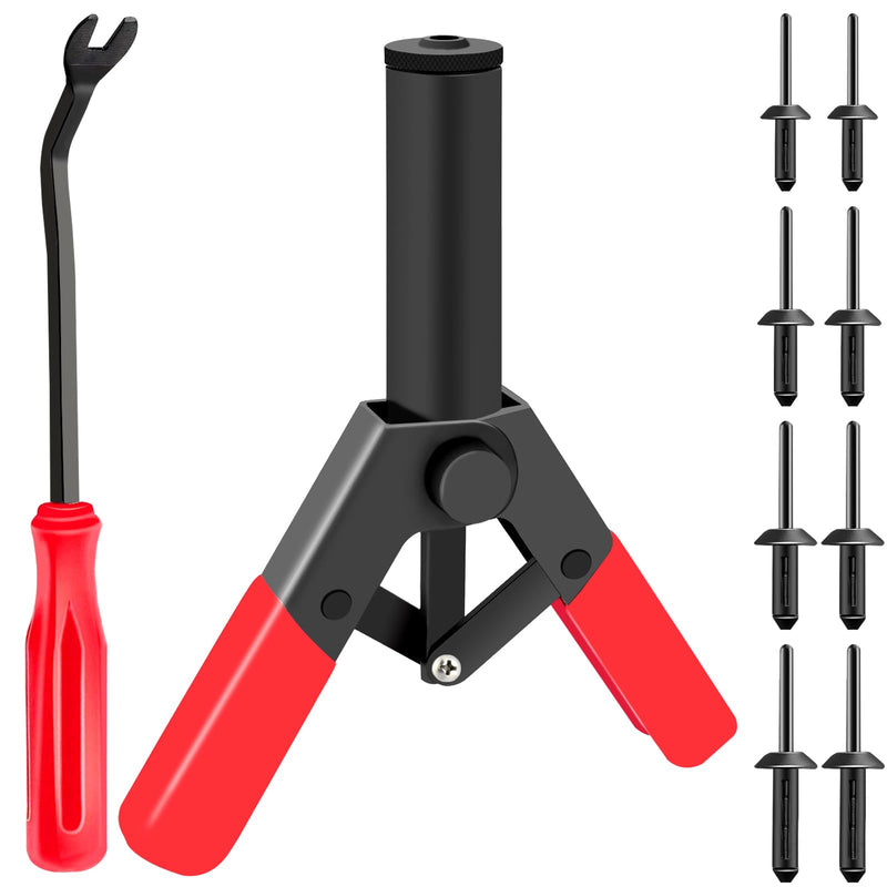smseace 42Pcs Plastic Rivet Gun Kit, Including 40Pcs 4-Sizes Plastic Pop Rivets,1Pcs Plastic Rivet Removal Tool,1pcs Plastic Rivet Tool for The Home or Automotive interiors
