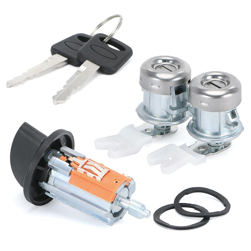 Ignition Switch Lock Cylinder Door Lock Cylinder Compatible with Ford F150 1997-2003 F250 F350 1997-2007 Excursion 2000-2005 Replace OE# LC6177 + DL5885 X2 + 597638 (Ford F-Series 97-07) Ford F-Series 97-07