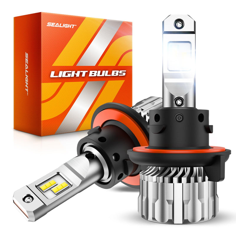  [AUSTRALIA] - SEALIGHT H13 9008 Light Bulb, 46,000LM Super Brighter, 6500K Cool White H13 Off Road Light or Fog Light Bulbs, Pack of 2
