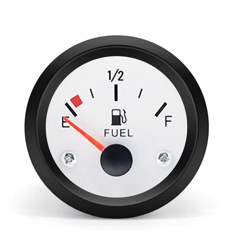 2" 52mm Fuel Level Gauge, 12V Fuel Tank Meter White LED with E-1/2-F Pointer for Car/Boat/Truck/Motorcycle