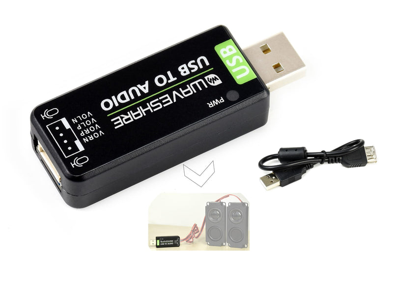 USB Audio Module External Audio Converter Compatible with Raspberry Pi/Jetson Nano, USB Sound Card Support Recording and Playback, Stereo Codec, Onboard Microphone& Speaker Header, Plug and Play