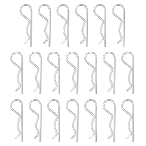 uxcell 50 Pcs Hitch Pin Clip, 3mm x 65mm R Clips Carbon Steel Retaining Wire Hair Pins Cotter Pin Assortment Kit Clips for Trailer Tractors Mower Carts Truck Pin Clip, Silver