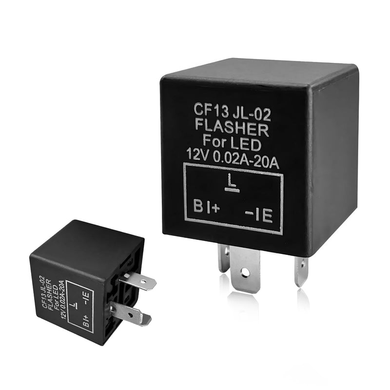 3-Pin CF13 EP34 Electronic Flasher Relay, CF13 JL-02 12V LED Light Flasher Blinker Relay, Universal Turn Signal Light Falsher Fixes Hazard Warn Hyper Flash No Flash Fixed