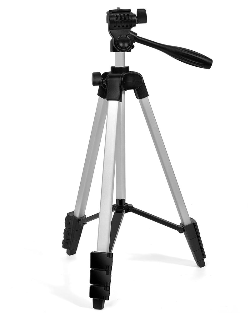 16.5"-55" Aluminum Tripod for Laser Level, 1.2lb Lightweight, 3D Pan Tilt with Bubble Level, Quick Release Plate, Silver 55 inches
