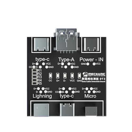 DT3 ON-Off Data Cable Detection Board USB Cable Tester for iOS Android Data Cable Type-C Micro Lightning Data Switching Test Board Tool,Black