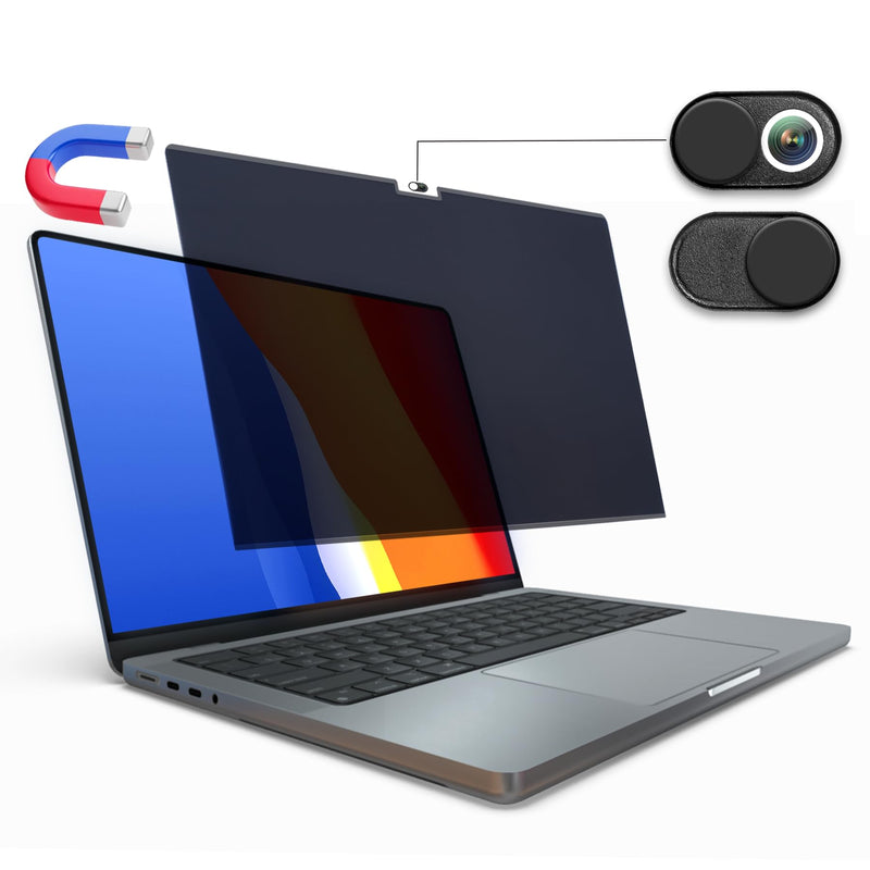 Magnetic Privacy Screen for MacBook Pro 16 inch (2021-2025 M1-M4 Max), Anti-Glare, Blue Light Protector, Scratch Resistant, Removable Laptop Filter Private Shield & Webcam Cover
