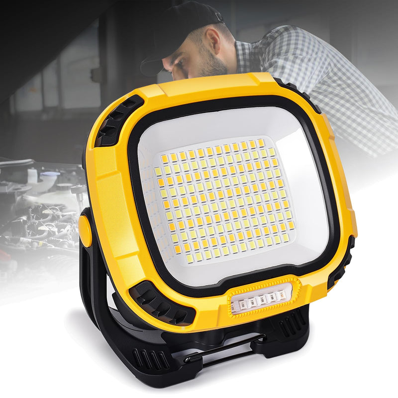tekstap 6000mAh Magnetic Work Light Rechargeable with 4000 Lumen IP65 Waterproof, 30H Runtime, 4 Brightness & 4 Color Modes with Red SOS, Strong Magnet Base for Car Repair, Camping, Emergency 1PC 1