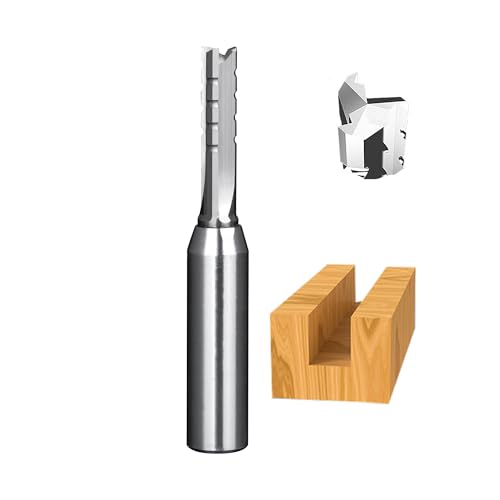HUHAO TCT Straight Router Bit 1/2" Shank – 3 Flutes Slot Cutter Milling Cutter for Wood, CNC Trimming Slot Bits, TCT Cutters, 38mm Cutting Depth 1/2*8*38