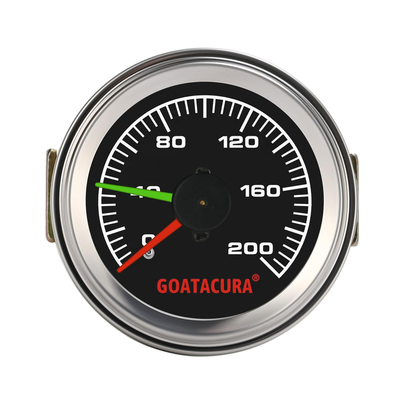200psi Mechanical Dual Air Pressure Gauge for Air Ride Suspension Systems, 2" Dial Size, Galvanized Iron Case, 1/8" NPT Back Mount, 3-2-3% Accuracy