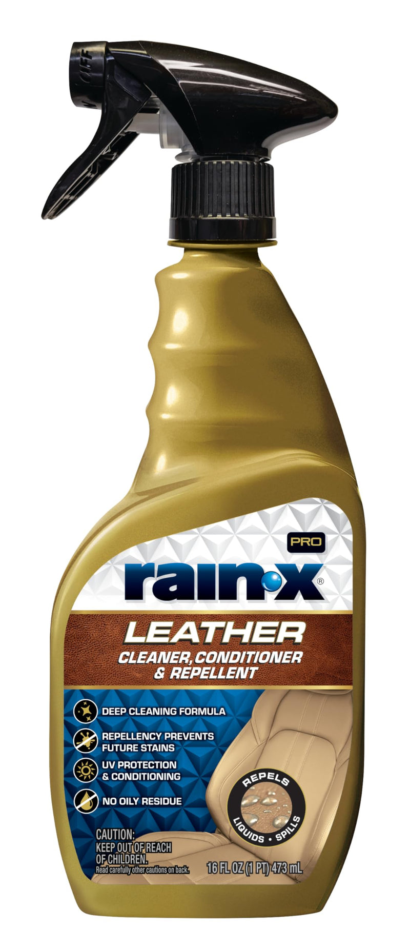 Rain-X 620236SRP Leather Cleaner Conditioner & Repellent for Car Interiors, Cleans + Repels while Moisturizing, Restores Leather to Natural, Fresh Scent without Residue 16 Fl Oz. 16 Fl Oz (Pack of 1)