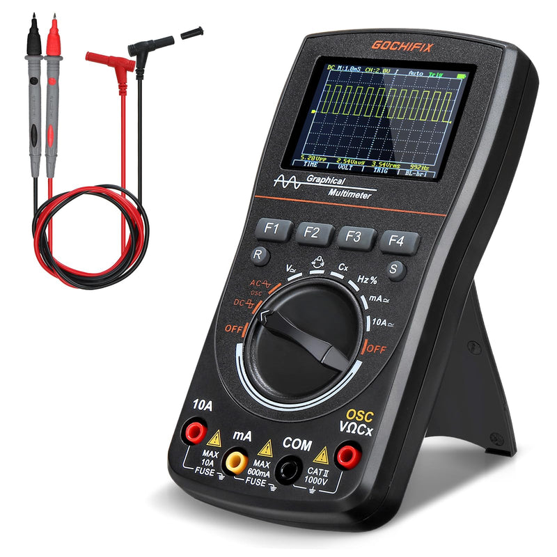 Handheld Oscilloscope Multimeter, GOCHIFIX 2 in 1 Portable Digital Oscilloscope Multimeter 10Mhz Bandwidth, 50MSa/s Sampling Rate, 6000 Counts, Automotive Multimeter Oscilloscope 10 Mhz