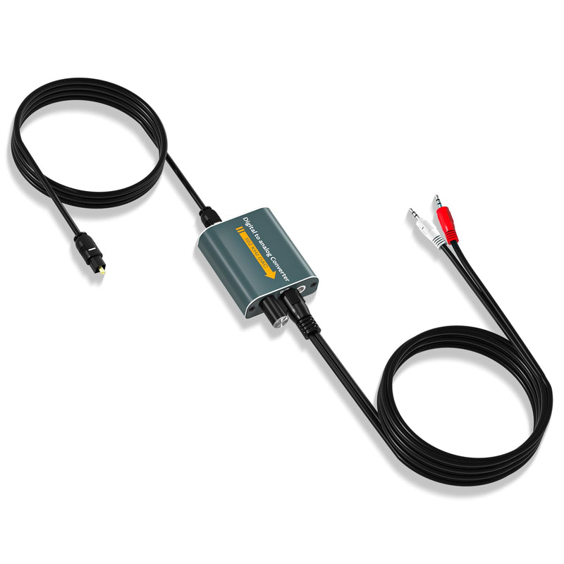 Optical to RCA Adapter 192kHz DAC Digital to Analog Audio Converter with Volume Adjustment, Optical to Analog Adapter Built-in Amplifier Chip for PS3 PS4 DVD AppleTV Home Cinema