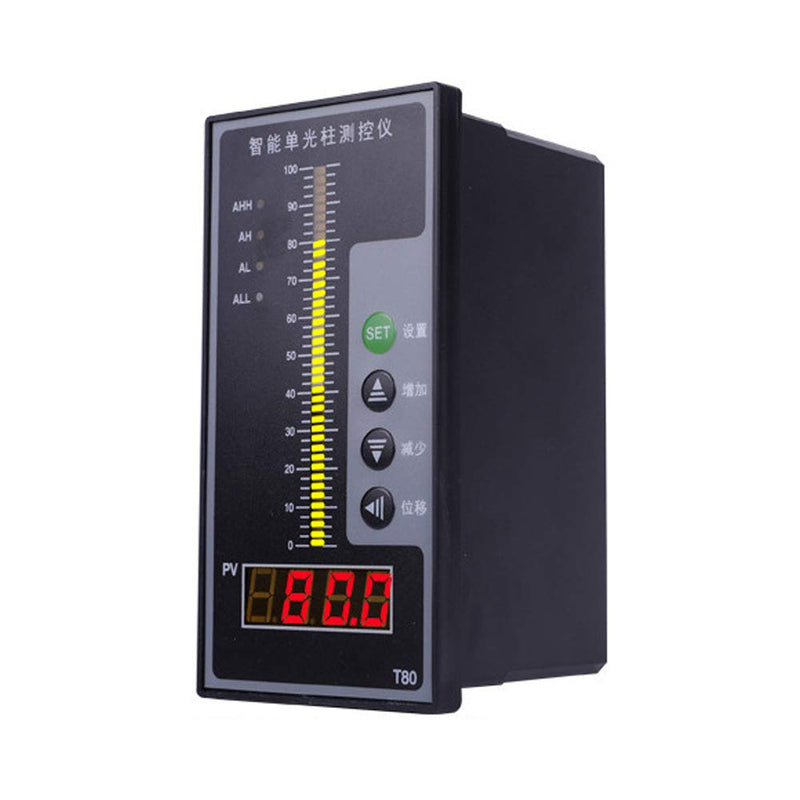 Level Meter Sensor, T80 Intelligent Light Column Display Integral Liquid Oil Water Depth Detector Controller with LCD Display