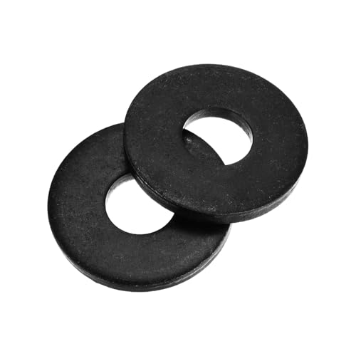 uxcell 10Pcs Carbon Steel Flat Washers, M16x45x5mm Black Oxidized Grade 8.8 Washer, Seal Gaskets Flat Ring for Screws Bolts Machinery Repair, Outdoor Construction 10
