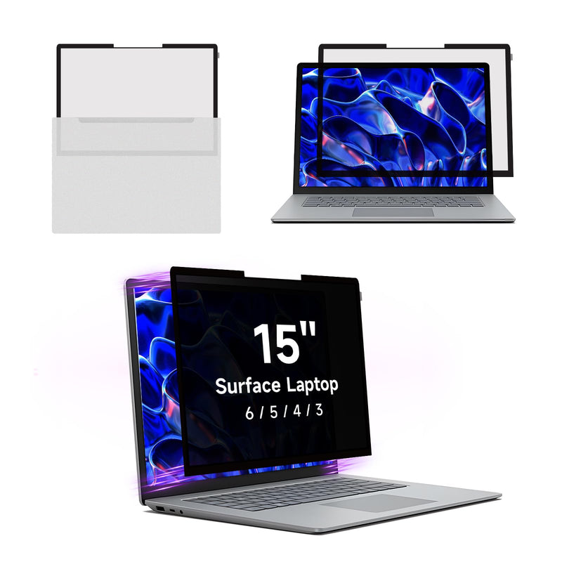Privacy Screen for Surface Laptop 6/5/4/3-15 Inch, Removable Computer Screen Anti-Spy Filter Shield for Microsoft Surface Laptop 15in 15 in