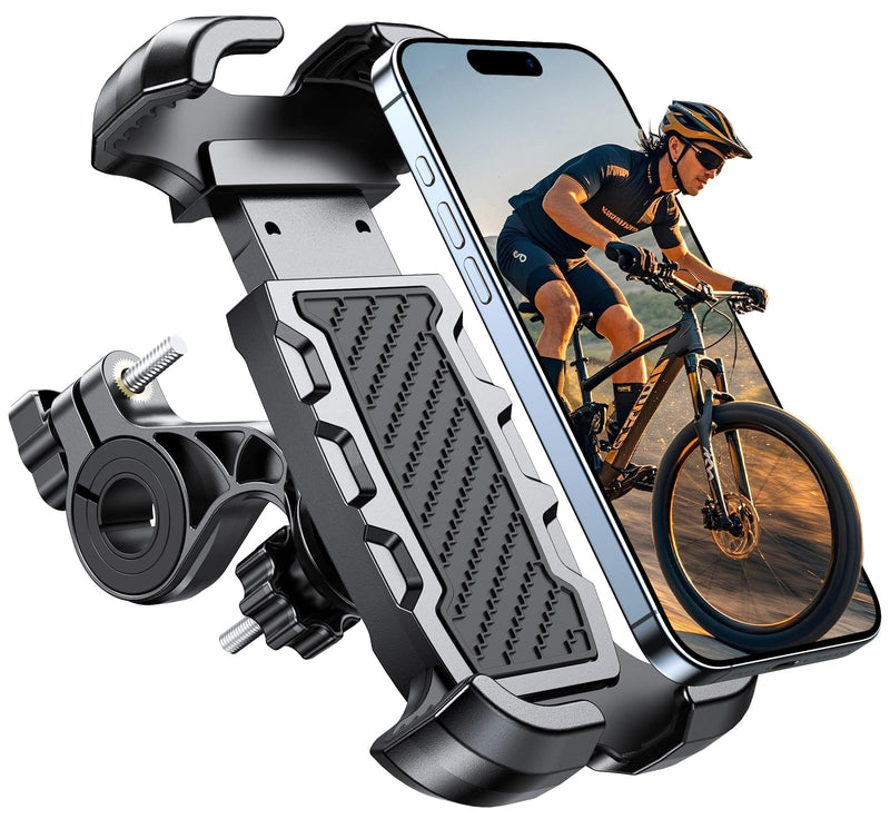 Motorcycle Phone Mount, Upgrade [Never Fall Off] [0 Shake] Bike Phone Mount, [3s Put & Take] 360° Rotatable Phone Holder for Motorcycle Bike Bicycle Scooter Compatible with Cellphones 4.7-6.8” 4.7-6.8" phones