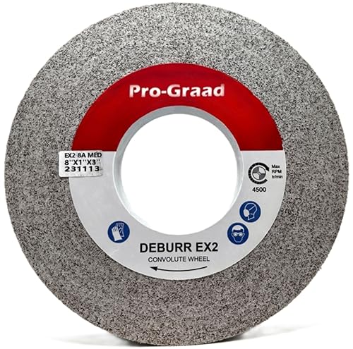 EX2 Deburring Wheel 8" x 1" x 3", 8A Medium, 17219 8" x 1" x 3" 8A Medium