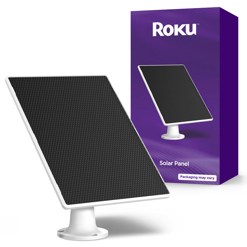 Roku Solar Panel USB-C 2025 for Roku Battery Camera and Battery Plus Only - IP65 Weather Resistant Solar Charger for Driveway, Backyard, & Porch with 360° Swivel Mount - Smart Home