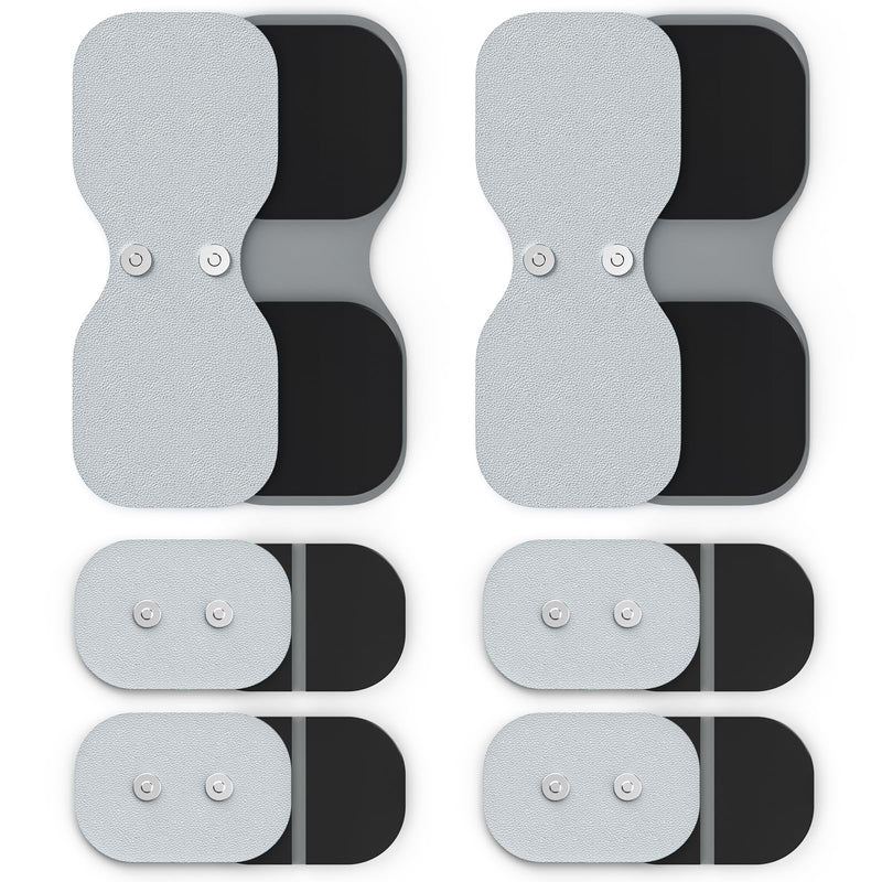 AUVON Official Wireless TENS Unit Electrode Pads Only Compatible with AUVON Wireless TENS Device TX6224, 12-Pack Reusable TENS Unit Replacement Pads in 2 Sizes, Premium Stickiness & Skin Friendly A Grey
