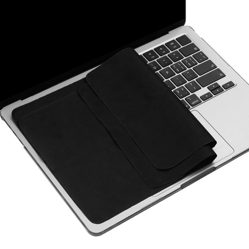 2 Pack Microfiber Liner Cleaning Cloth 15" 16" MacBook Air/MacBook Pro Screen Keyboard Imprint Protection, Keyboard Protector Compatible with MacBook Air 15.3" /MacBook Pro 15"/MacBook Pro 16"-Black 13.19" x 8.66" Black（2 Pack）
