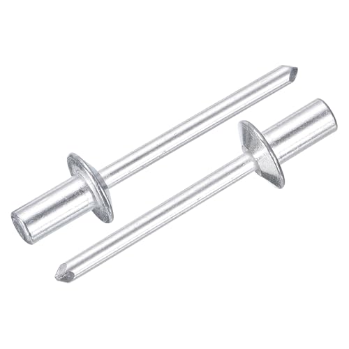 uxcell 100Pcs 3/16" x3/8" Aluminum Closed End Dome-Head Blind Rivets, Grip Closed End Type Blind Rivets for DIY, Sheet Metal, Automotive Repairs, Furniture, and Boat (Silver) 3/16"x3/8" 100
