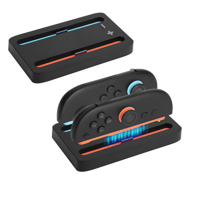 Mini Charger Dock for Switch 2 JoyCons Gaming Controllers - -JoyCons Remote Docking Charging Station Accessories (Black)