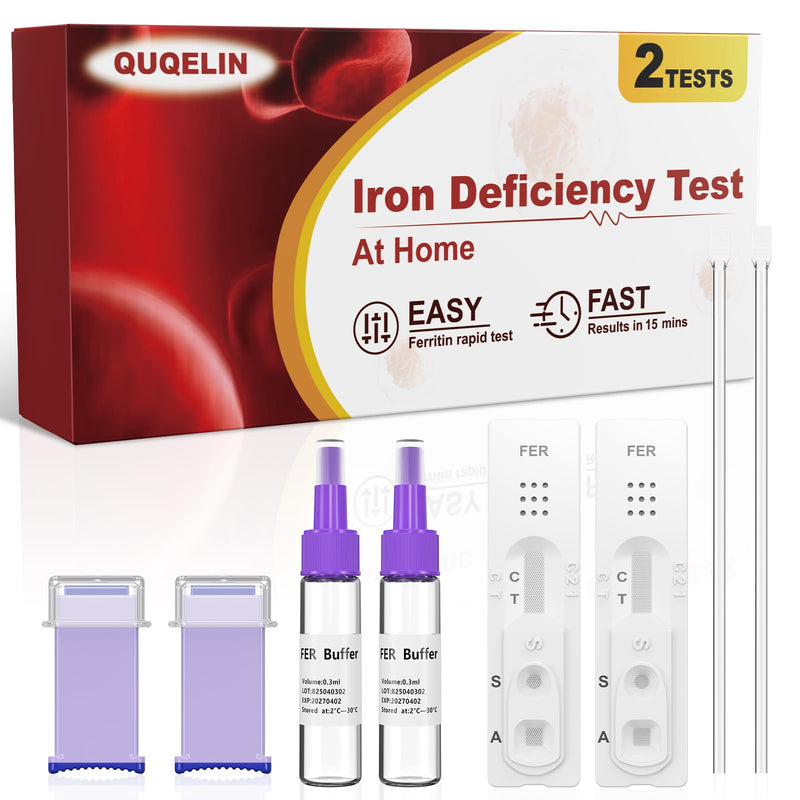 Iron Deficiency Test Kits: 2 Packs Iron Level Test Result in 15 Mins (2)