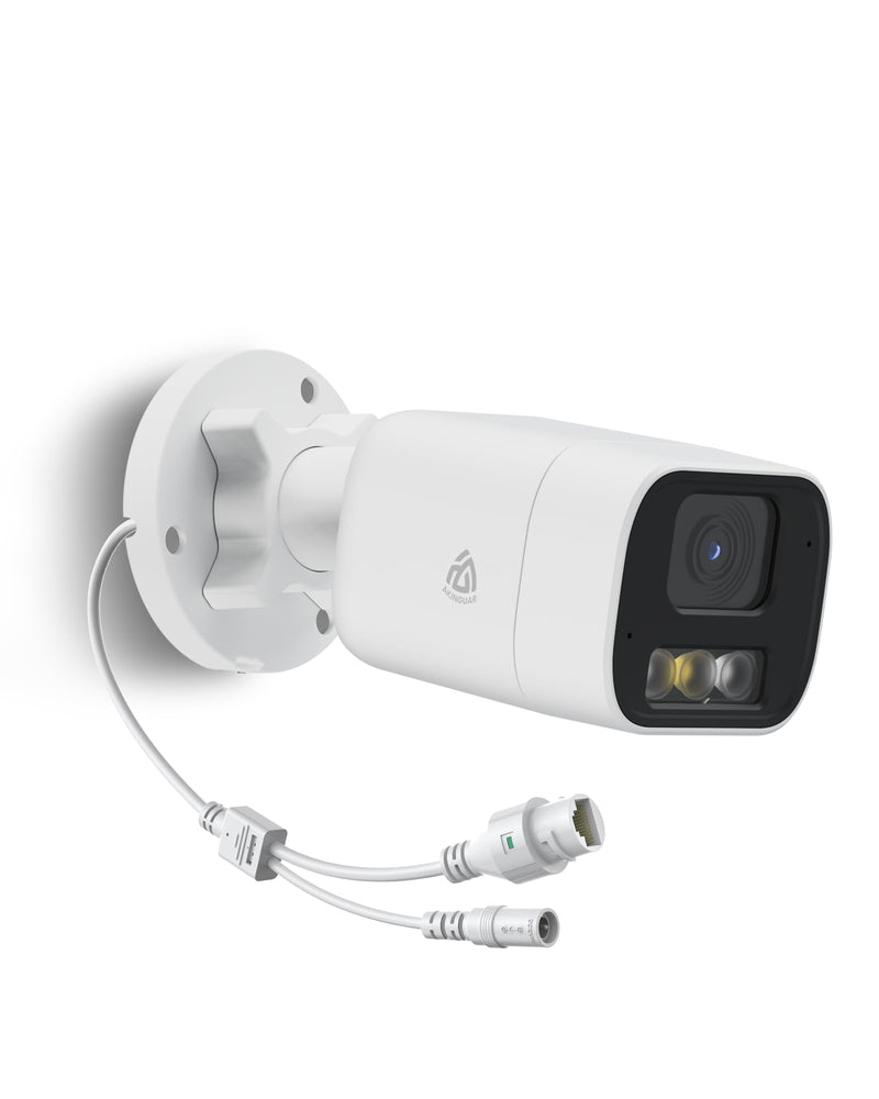 5MP Add-on PoE CCTV Camera Outdoor Indoor H.265 Wired Security IP Camera Outdoor with Human/Vehicle Detection, Color Night Vision, Spotlight Siren, 2-Way Audio,Only with Our NVR, IP66