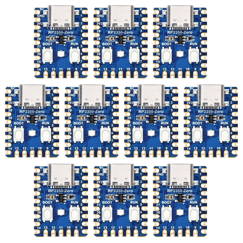 Waveshare 10PCS RP2350-Zero Mini Development Board, Raspberry Pi Microcontroller Development Board, Based On Raspberry Pi Dual-core & Dual-Architecture Microcontroller