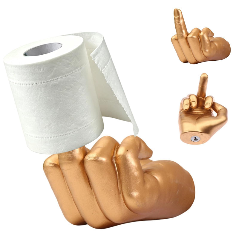 Middle Finger Toilet Paper Holder, Fun Wall Mount Toilet Paper Holder Key Holder, Jewelry Storage Fun Statues Sculptures, Bathroom Toilet Tissue Roll Paper Storage Holder