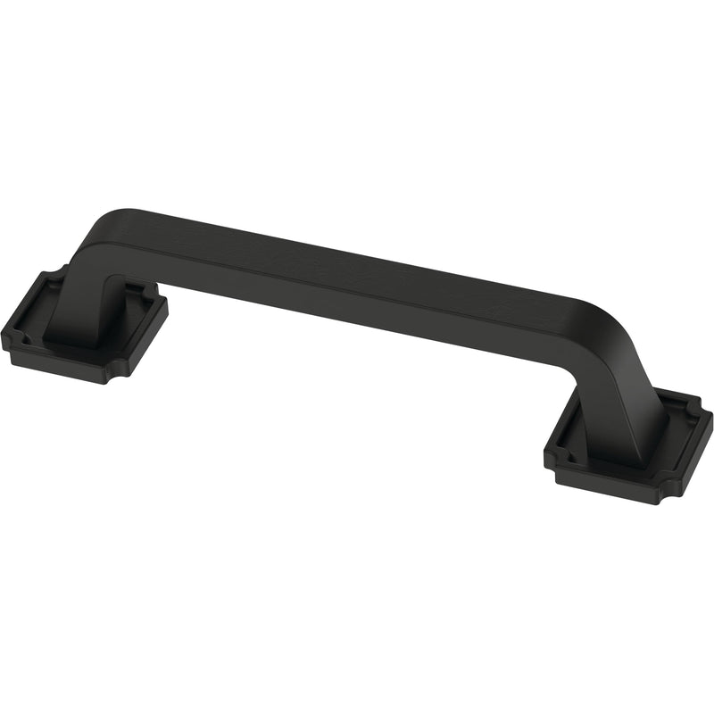 Franklin Brass 10 Pack Matte Black Cabinet Handles 3-3/4 inch (96mm) Kitchen Cabinet Handles and Drawer Pulls for Cupboards and Dressers |Notched Backplate 3-3/4" (96mm)