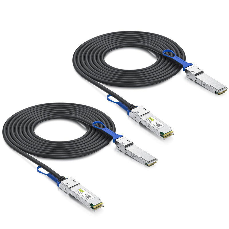10Gtek 100G QSFP28 DAC Cable - 100GBASE-CR4 QSFP28 to QSFP28 Passive Direct Attach Copper Twinax Cable for Cisco QSFP-100G-CU0.5M, Ubiquiti, Arista, Supermicro and More, 0.5-Meter(1.6ft), 2-Pack 0.5m(x2) 100G Q-Q