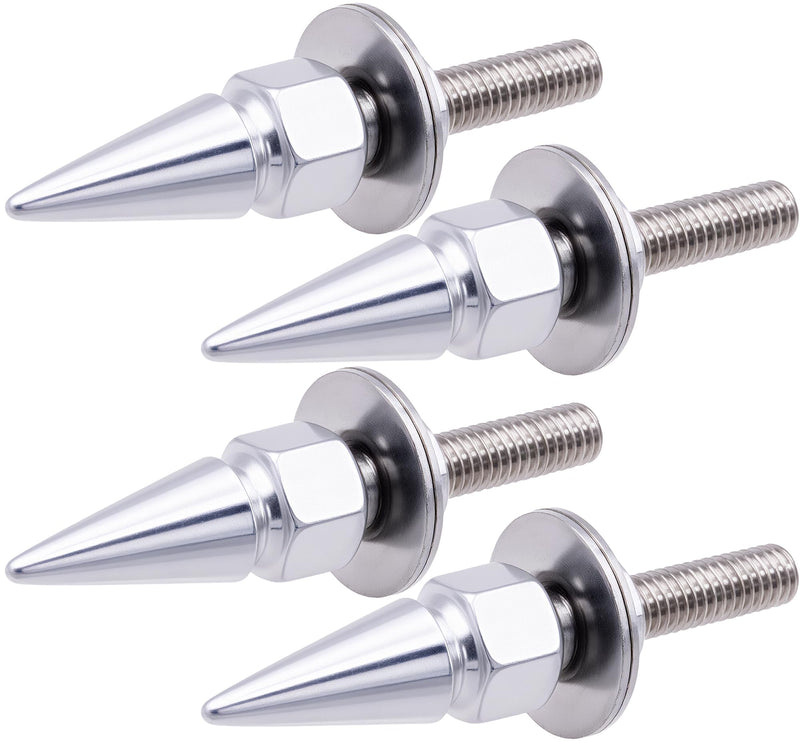4Pcs Spike License Plate Screw Fasteners Kit, Decorative Anti-Theft Stainless Steel & Aluminum Alloy Frame Bolts Fits Most Vehicles, Trucks, and Motorcycles(Silver) 4 pcs Spike - Silver