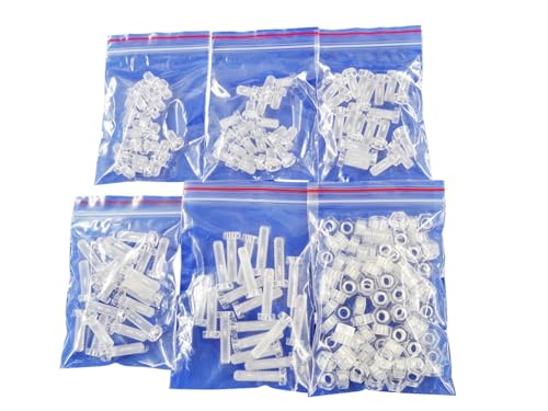 200 pcs Acrylic Screws and Nuts M6 Kit Metric Diameter 6mm