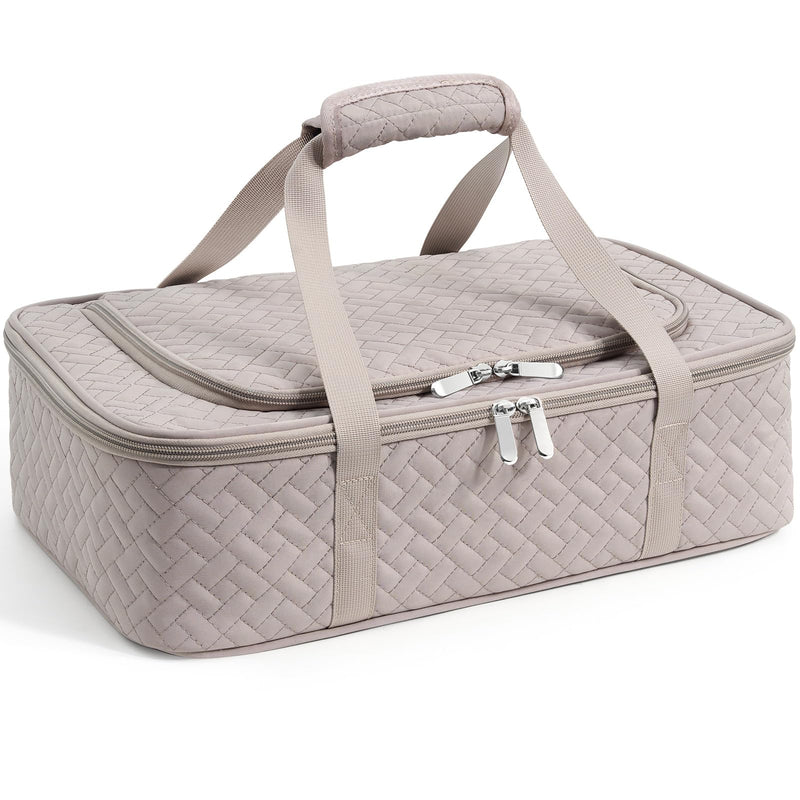 Insulated Casserole Carrier - Portable Casserole Carrier for Hot or Cold Food, Lasagna Holder for Parties,Picnic,Cookouts,Traveling - Fits 9" x 13" Baking Dish (Grey) Grey 16*10*4inch