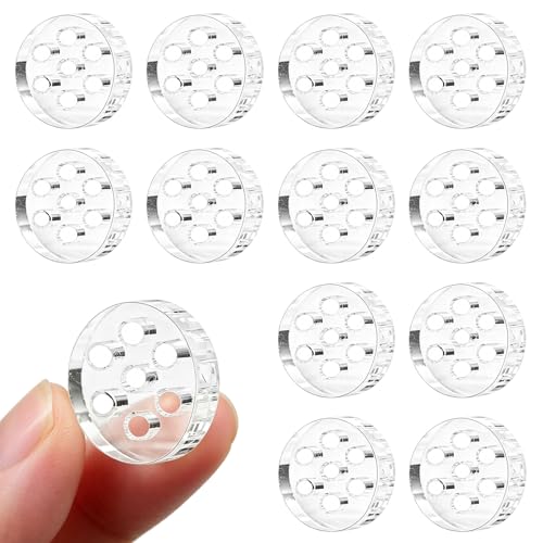 20Pcs 8mm/0.3Inch Clear High Borosilicate Glass Screens Filters with Holes 7 Honeycomb Holes Filter Screen