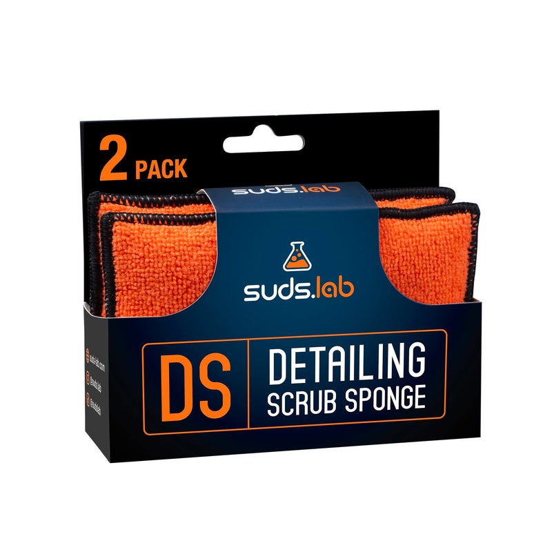 Suds Lab DS Microfiber Detailing Scrub Pad 2 Pack - Car Interior Cleaning & Detailing Microfiber Scrub Pads - Safe On Leather, Vinyl, Plastic, Etc. Set of 2