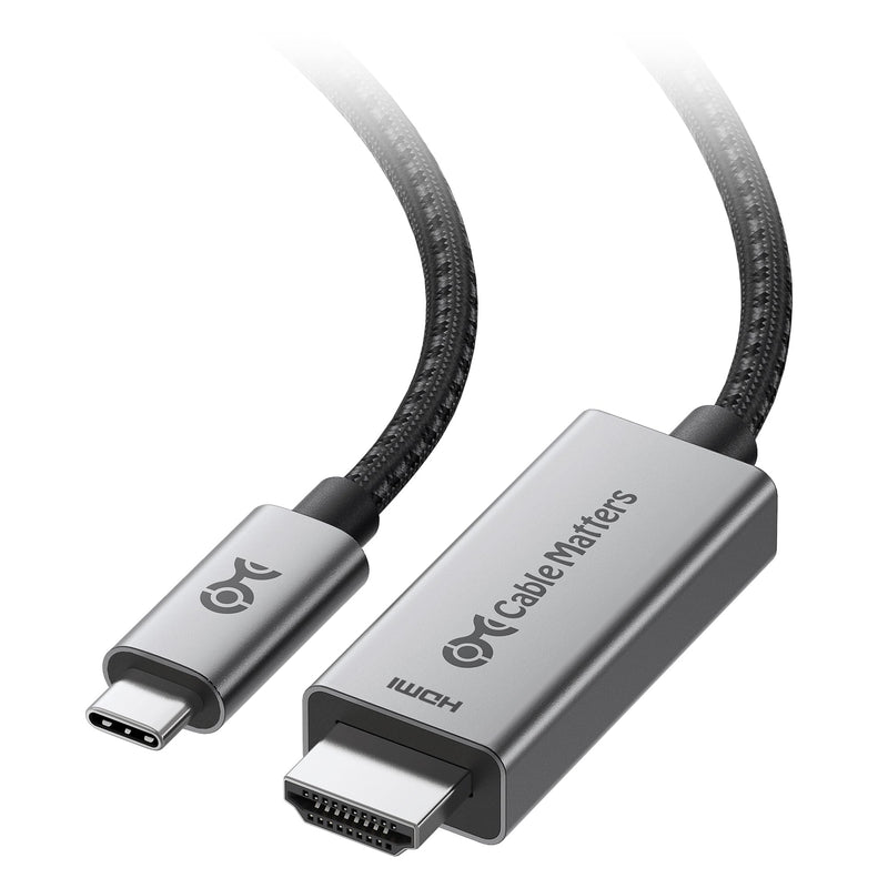 Cable Matters 48Gbps 8K Unidirectional USB C to HDMI 2.1 Cable for macOS, Windows - 6ft, Supports 4K@240Hz / 8K@60Hz with HDR, Thunderbolt 4 to HDMI 2.1 Cable, No Firmware Update Needed 6 Feet