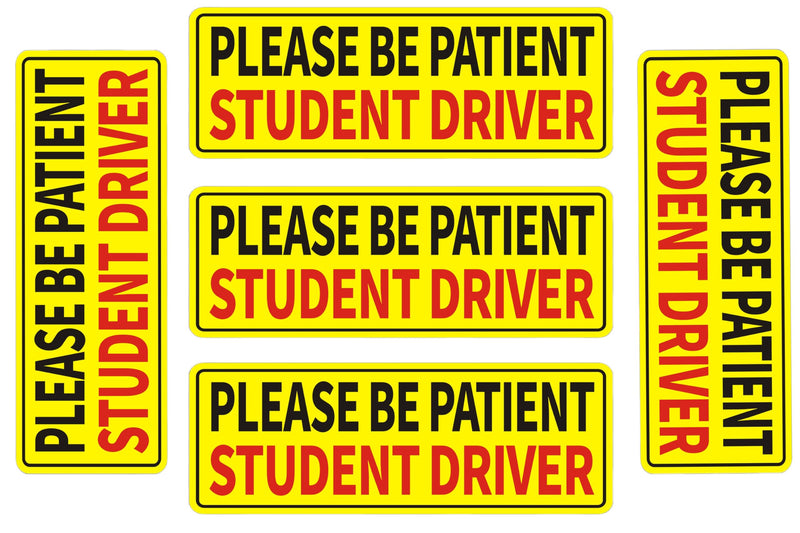 Non-Magnetic Student Driver Stickers - Removable Student Driver Stickers, Safe for Painting Removable Back Glue Works Better Than Magnetic Suitable for Plastic Bumpers and Windows 5pcs Yellow Non-magnetic