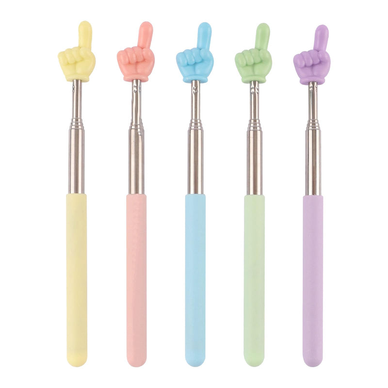5pcs Telescopic Teacher Pointers, Extendable Pointer Stick, Retractable Stick, Sensitive Whiteboard Pointer for Teachers Classroom Presentation, Pink, Purple, Blue, Green,yellow