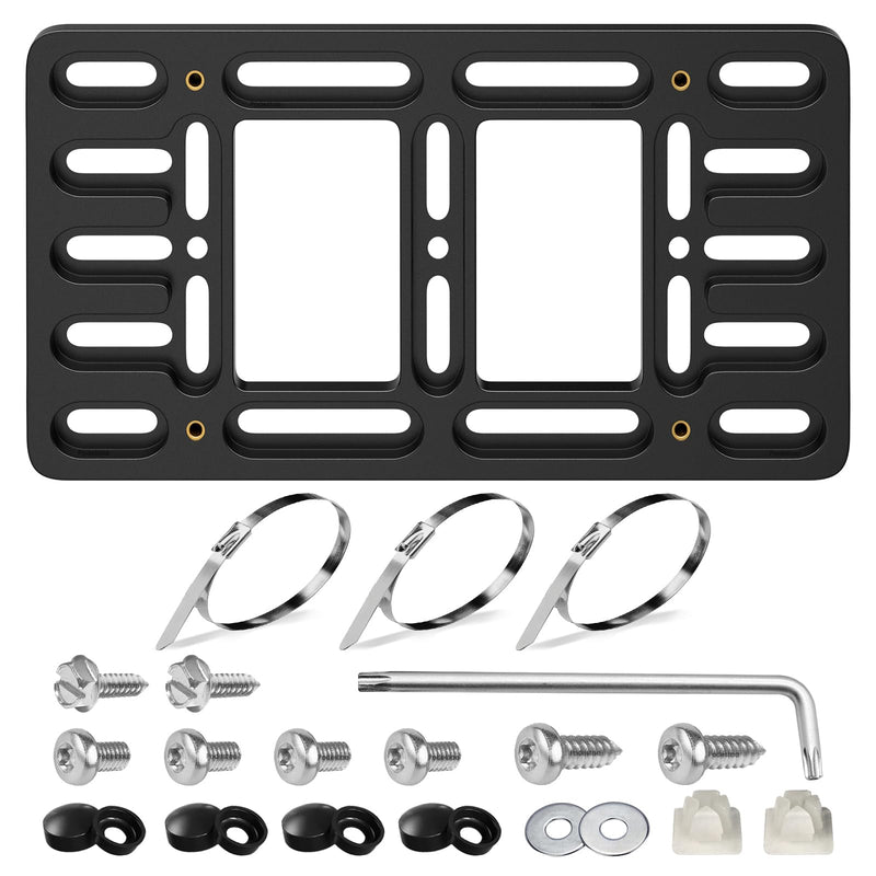 Front License Plate Bracket Holder for Audi 2000-2025 A3 A4 A5 A6 A7 A8 Quattro Sportback Allroad Q3 Q5 Q7 Q8 Premium Prestige S RS Series Bumper Car Plate Frame Mounting Kit