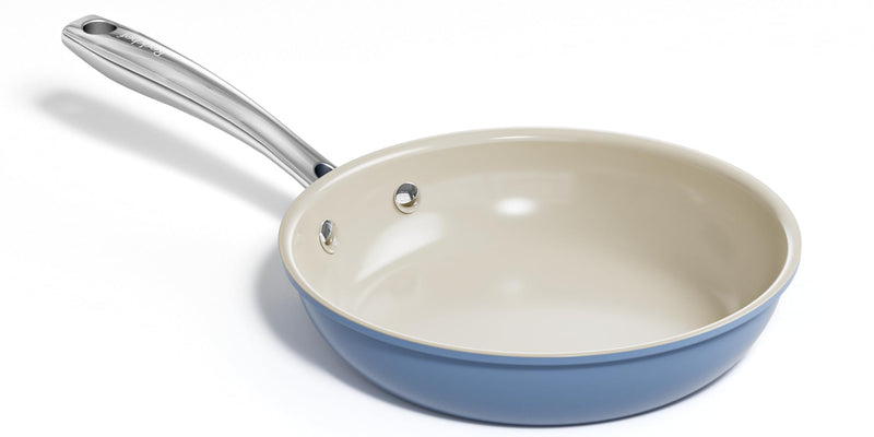 Redchef Ceramic Non Stick Egg Pans, Nonstick Frying Pan Skillet, 8 inch Cooking Pan Non Toxic with Stay Cool Handle for Induction, PTFE & PFAS & PFOA Free, Dishwasher/Oven Safe (Blue) Blue