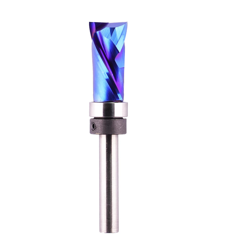 Template Top Bearing Compression Flush Trim Router Bit 1/4" Shank 1/2" Cutting Diameter 1" Cut Height Pattern and Mortising Flush Cut Trim Bit for Woodworking Trimming 1/2" Dia, 1" Height, 1/4 Shank
