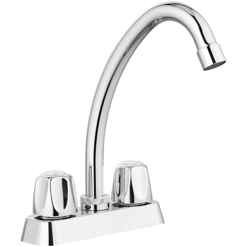 2 Handles Utility Laundry Sink Faucet 4 Inch Centerest Laundry Faucets for Utility Sink with Swivel Spout Polish Chrome