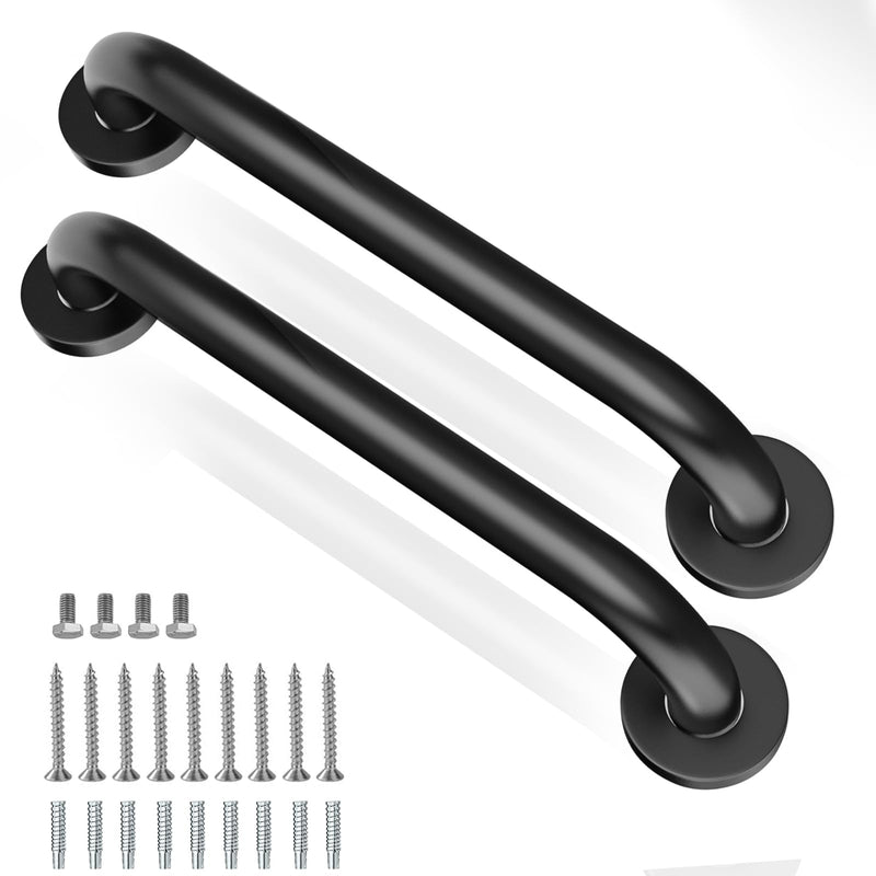 Shower Grab Bars, 2 Pack 16 Inch Heavy Duty Non-Slip Bathroom Grab Bars, 1.25" Diameter Bathroom Safety Handle for Elderly, Handicap Assist Grab Bar for Bathtub/Shower/Toilet 16Inch-2Pack