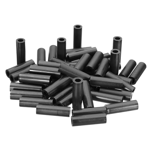 PATIKIL 50Pcs M8 ABS Spacers 5/16" ID x 9/16" OD x 1 3/4" L Plastic Round Spacer Washers Black Standoff Nut Unthreaded for M8 or 5/16 inch Screws Bolts Electrical Outlet