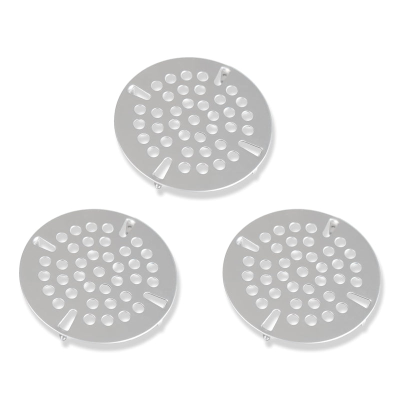 (3 Pack)3-1/2" Commercial Sink Drain Strainer Replacement, Waste Drain Cover Screen, Flat Strainer Only for Commercial Sink Drain with Lever Handle, Stainless Steel (NOT Universal) (3 Pack) Flat Strainer